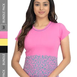 IndiWeaves Pack Of 3 Printed Casual Pure Cotton T-shirts-image-25