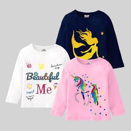 KUCHIPOO Girls Floral 3 Printed T-shirt-image-62