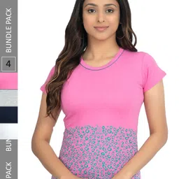 IndiWeaves Pack Of 4 Printed Pure Cotton T-shirts-image-69