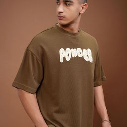 HIGHLANDER Men Self Design Round Neck Cotton Relaxed Fit T-shirt-picture-29