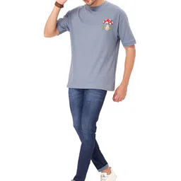 ZU Graphic Printed Round Neck Half Sleeve Cotton Oversized T-shirt-image-88