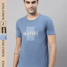 VIMAL JONNEY Pack Of 2 Typography Printed Cotton T-shirt-picture-5