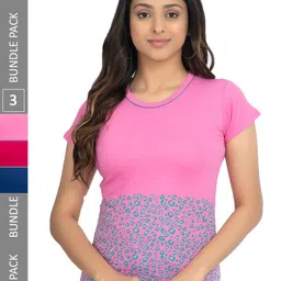IndiWeaves Pack Of 3 Printed Pure Cotton T-shirts-image-30