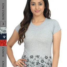 IndiWeaves Pack Of 3 Printed Pure Cotton T-shirt-image-90