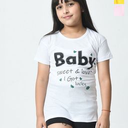 BAESD Girls Typography 3 Printed Applique T-shirt-picture-48