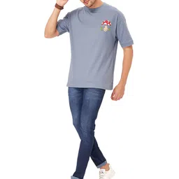 ZU Graphic Printed Round Neck Half Sleeve Cotton Oversized T-shirt-image-89