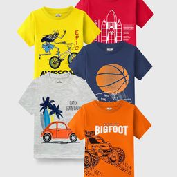 KUCHIPOO Boys 5 Printed Applique T-shirt-image-15