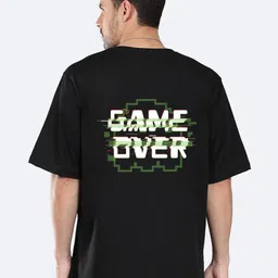Mad Over Print Typography Printed Drop-Shoulder Sleeves Cotton Oversized T-shirt-image-23
