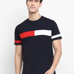 OFF LIMITS Men Navy Blue Applique T-shirt-image-26