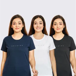CELSIUS Pack of 3 Round Neck Short Sleeves T-shirts-image-1