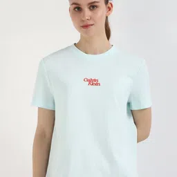 Calvin Klein Jeans Women Solid Round Neck Cotton T-shirt-image-54