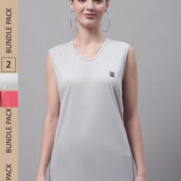 VIMAL JONNEY Pack Of 2 V-Neck Dri-FIT T-shirt-image-52