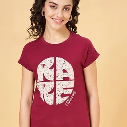 People Red Printed Graphic Cotton T-shirt-image-12