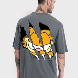 Bewakoof Garfield Graphic Printed Drop Shoulder Sleeves Cotton Oversized T-shirt-picture-42