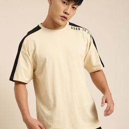 Joven Pure Cotton Drop Shoulder Sleeves Oversize T-Shirt-image-99