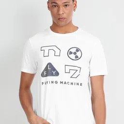 Flying Machine Typography Printed Round Neck Pure Cotton T-shirt-picture-46