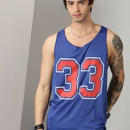 Rodzen Men Blue Printed Applique T-shirt-picture-5