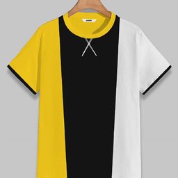 BAESD Boys Colourblocked Half Sleeve Hooded Applique T-shirt-image-80