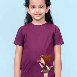 NUSYL Girls Graphic Printed Cotton T-shirt-picture-46