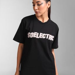 KZ07 By Kazo Women Black Typography Printed V-Neck Applique T-shirt-image-86
