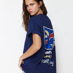 Trendyol Printed Round Neck Cotton T-shirt-image-13
