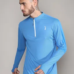 Campus Sutra Men Mandarin Collar Applique T-shirt-image-26