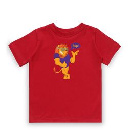 KAVEE Boys Red Graphic Printed Bio Finish Cotton T-shirt-18