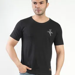 Polo Plus Men Typography Printed Bio Finish Applique T-shirt-image-54