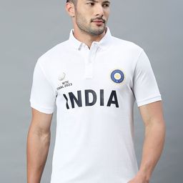 FanCode ICC Test World Cup Men Printed Cotton Polo Collar Bio Finish T-shirt-image-7