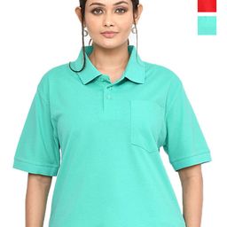 RAPL Women 2 Polo Collar Applique T-shirt-image-95