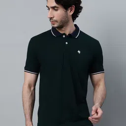 Cantabil Men Solid Polo Collar Cotton T-Shirt-picture-30