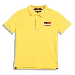 Tommy Hilfiger Boys Typography Polo Collar Applique T-shirt-image-81
