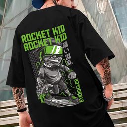 Eyebogler Typography Printed Loose Fit Round Neck Half Sleeves Cotton Applique T-shirt-image-62