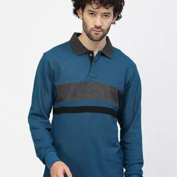 Kalt Striped Polo Collar T-shirt-image-3