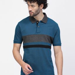 Kalt Striped Polo Collar T-shirt-image-15