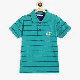 Campana Boys Striped Polo Collar Cotton T-shirt-image-60