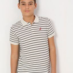 Nautica Boys Striped Polo Collar Cotton T-shirt-image-84