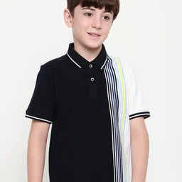 Octave Boys Polo Collar Striped T-shirt-image-63