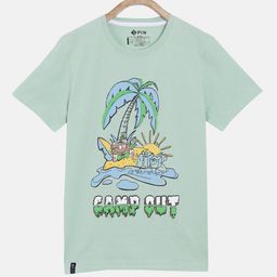 3PIN Boys Green Printed T-shirt-image-95
