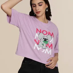 Dreambe Women Printed Applique T-shirt-picture-36