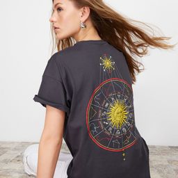 Trendyol Graphic Printed Drop-Shoulder Sleeves Regular T-shirt-image-0