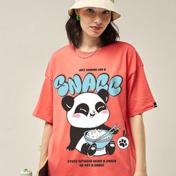Bewakoof Women Graphic Printed Oversized Cotton T-shirt-image-35