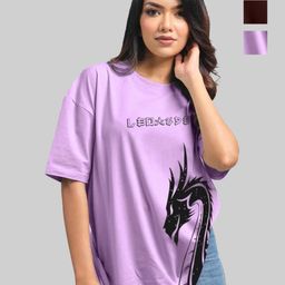 Leotude Women Printed Applique T-shirt-picture-1