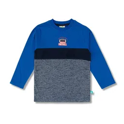 JusCubs Boys Color Blocked Round Neck Long Sleeves Cotton T-shirt-image-94