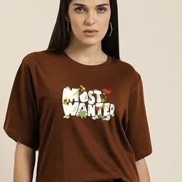 MISCHIEF MONKEY Printed Round Neck Short Sleeves Cotton T-shirt-image-66
