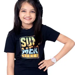 ONE SKY Girls Typography Applique T-shirt-picture-18