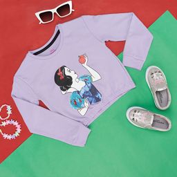 Pantaloons Junior Girls Disney Princess Printed Round Neck Cotton T-shirt With Embellished-image-14