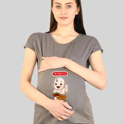 SillyBoom Women Grey V-Neck Drop-Shoulder Sleeves Applique T-shirt-image-55