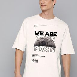 Harvard Typography Printed Oversize Cotton T-shirt-image-55