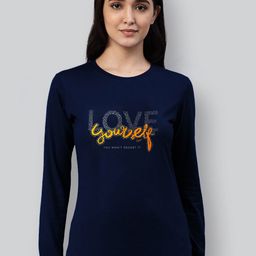 LYRA Women Round Neck Typography Printed Cotton T-shirt-image-36